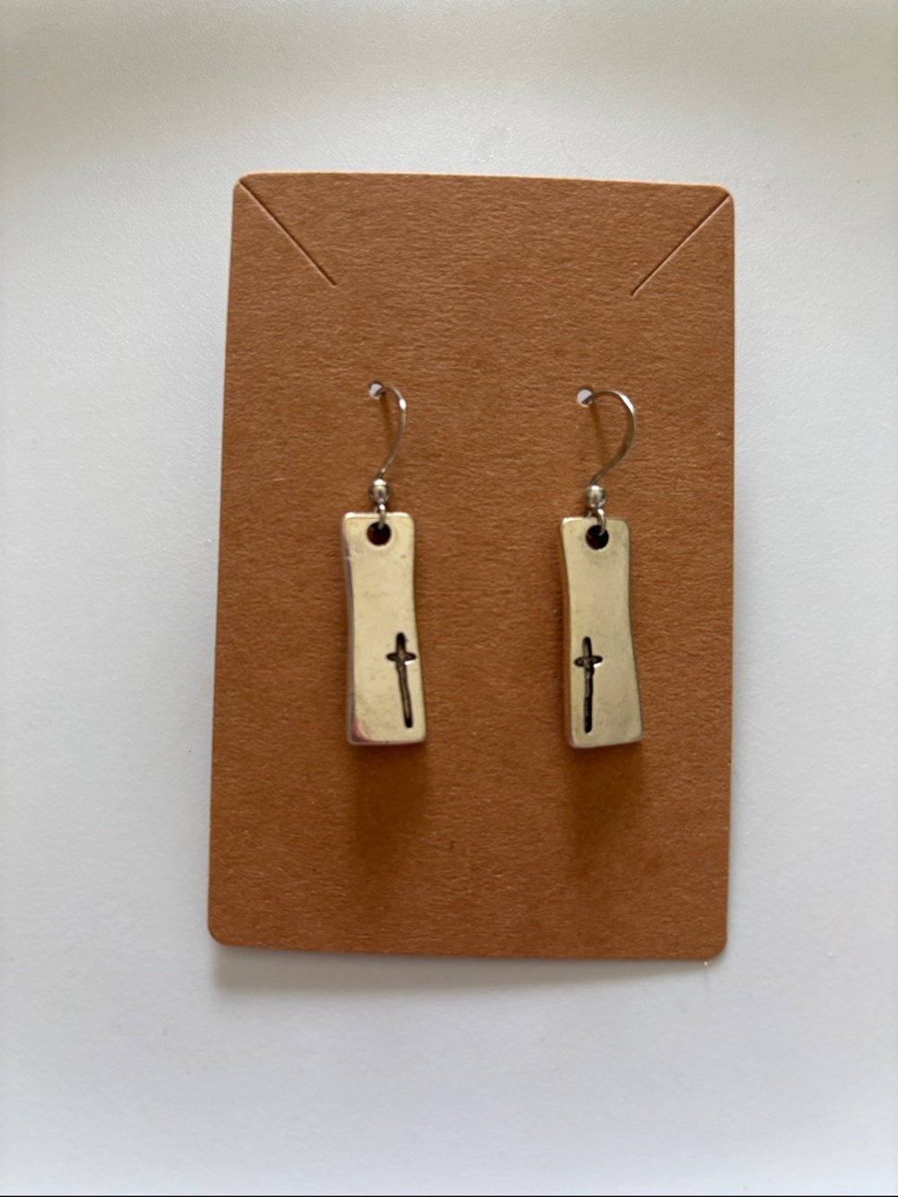 Fashion Jewelry Gold Cross Bar Drop Earrings